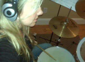 Mary Jo on Drums